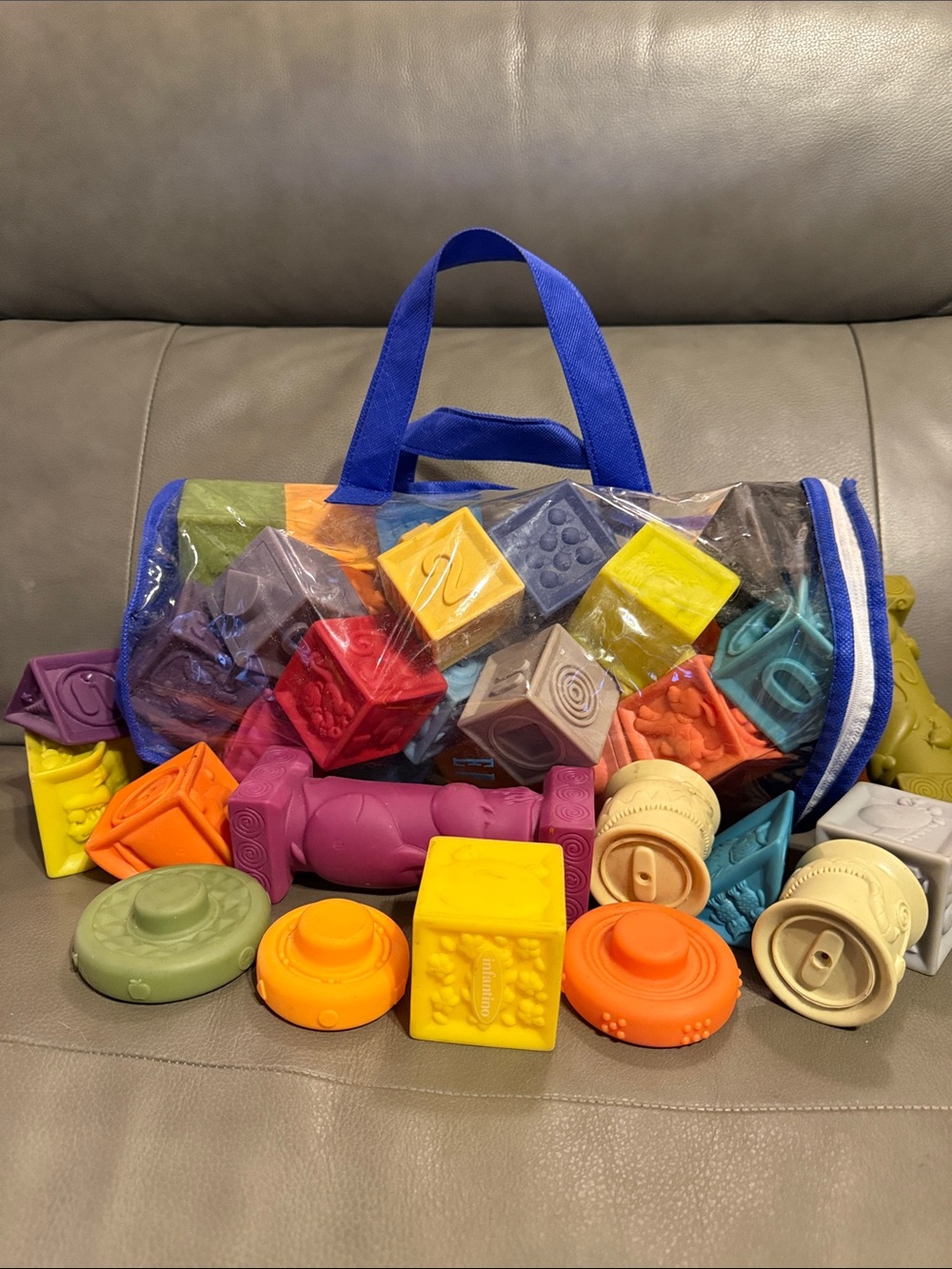 Infantino Multicolor Sensory Blocks & Rollers Set with Carry Bag